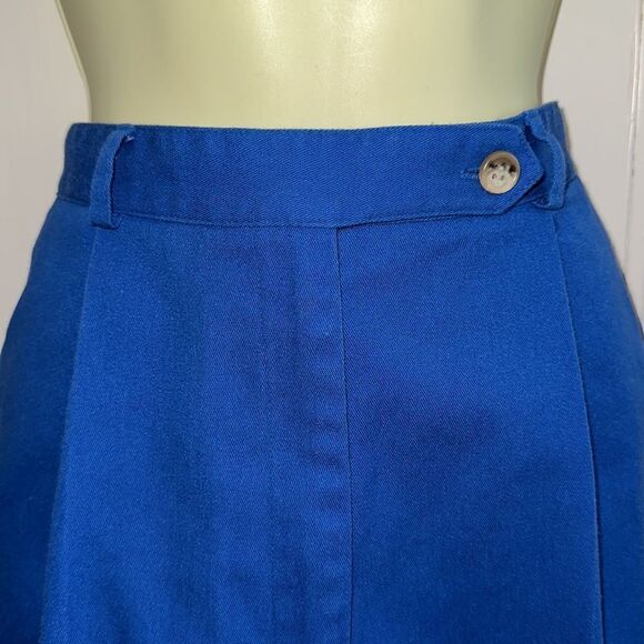 Vintage 80s/90s Talbots David Brooks royal blue high waisted pleat front shorts - Picture 2 of 7